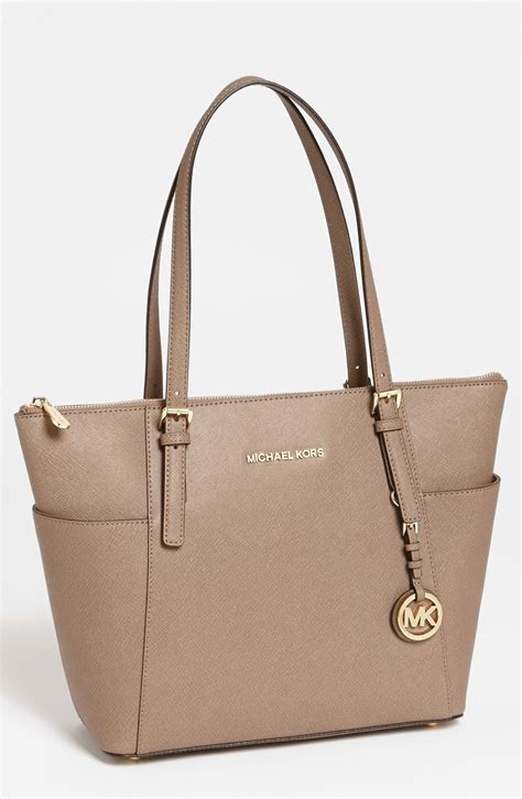 michael kors beutel schwarz beige|michael kors leather tote.